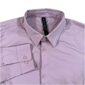 LULULEMON Commission Stretch Performance Pink Long Sleeve Button Up Shirt Sz XL
